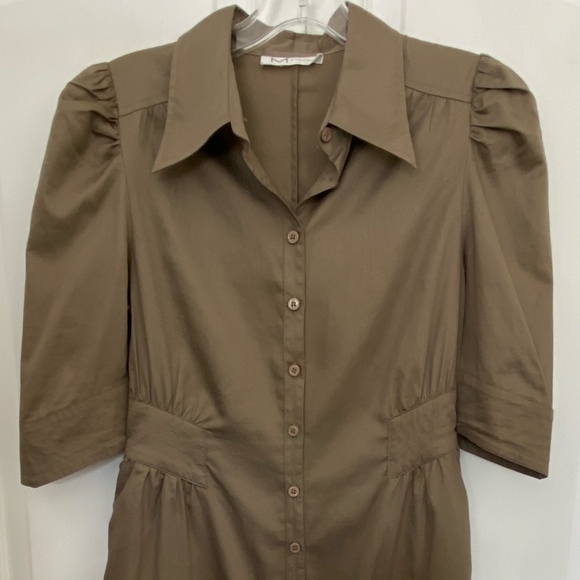 M by Madonna x H&M Brown Button Up Lightweight Summer Casual Midi Dress-Sz-6 - Picture 2 of 16